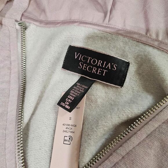 Victoria's Secret Baby Pink Full Zip Hoodie Sweater Small Medium - Picture 4 of 8